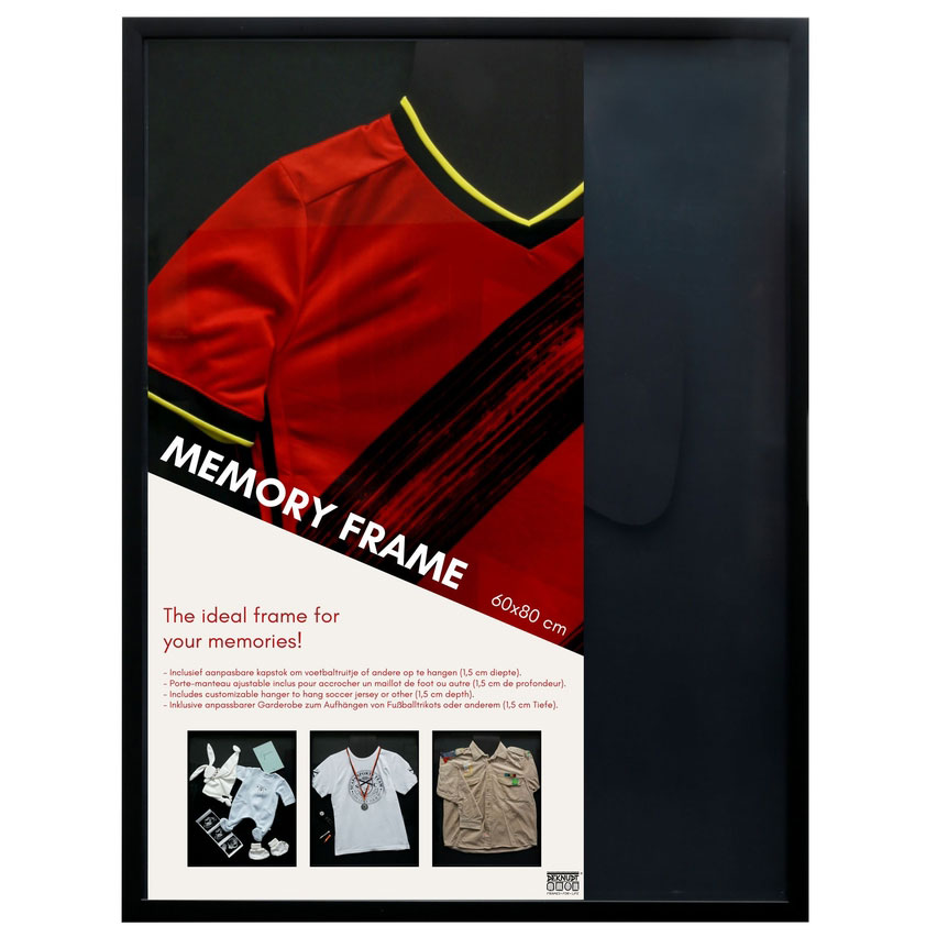 Memory Frame – bilderamme for drakter og gjenstander 60x80 cm | Svart | Kunstglass