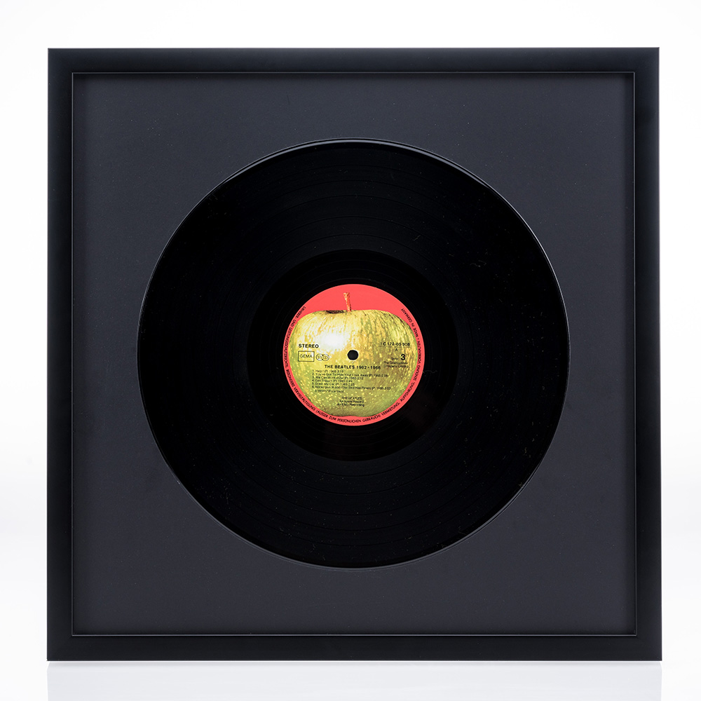Treramme Figari for vinylplater 40x40 cm | Sølv | Vanlig glasss